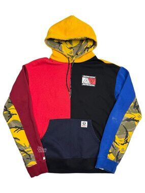 Size L Aape By A Bathing Ape Colorblock Hoodie Multicolor AAPSWM3464X Pre-Owned